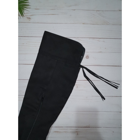 Andrew Geller Women's Suede "Guava" Boots, Tall Over The Knee,  Black, Size 7 - Picture 8 of 11